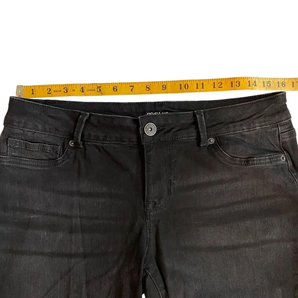 Maurices Womens Jeans Sz L-Short Black Stretch Jegging 30